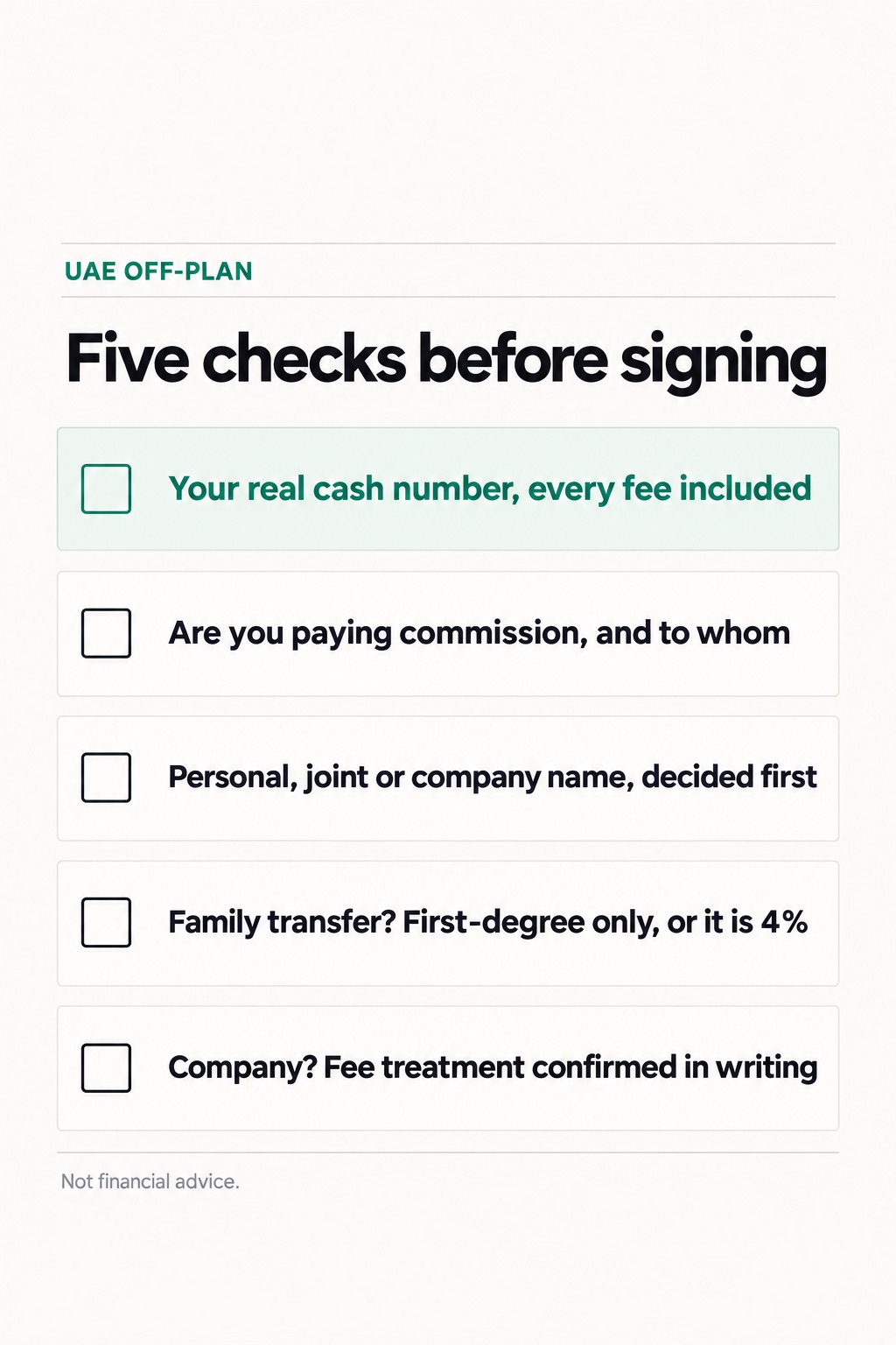 Five checks before signing