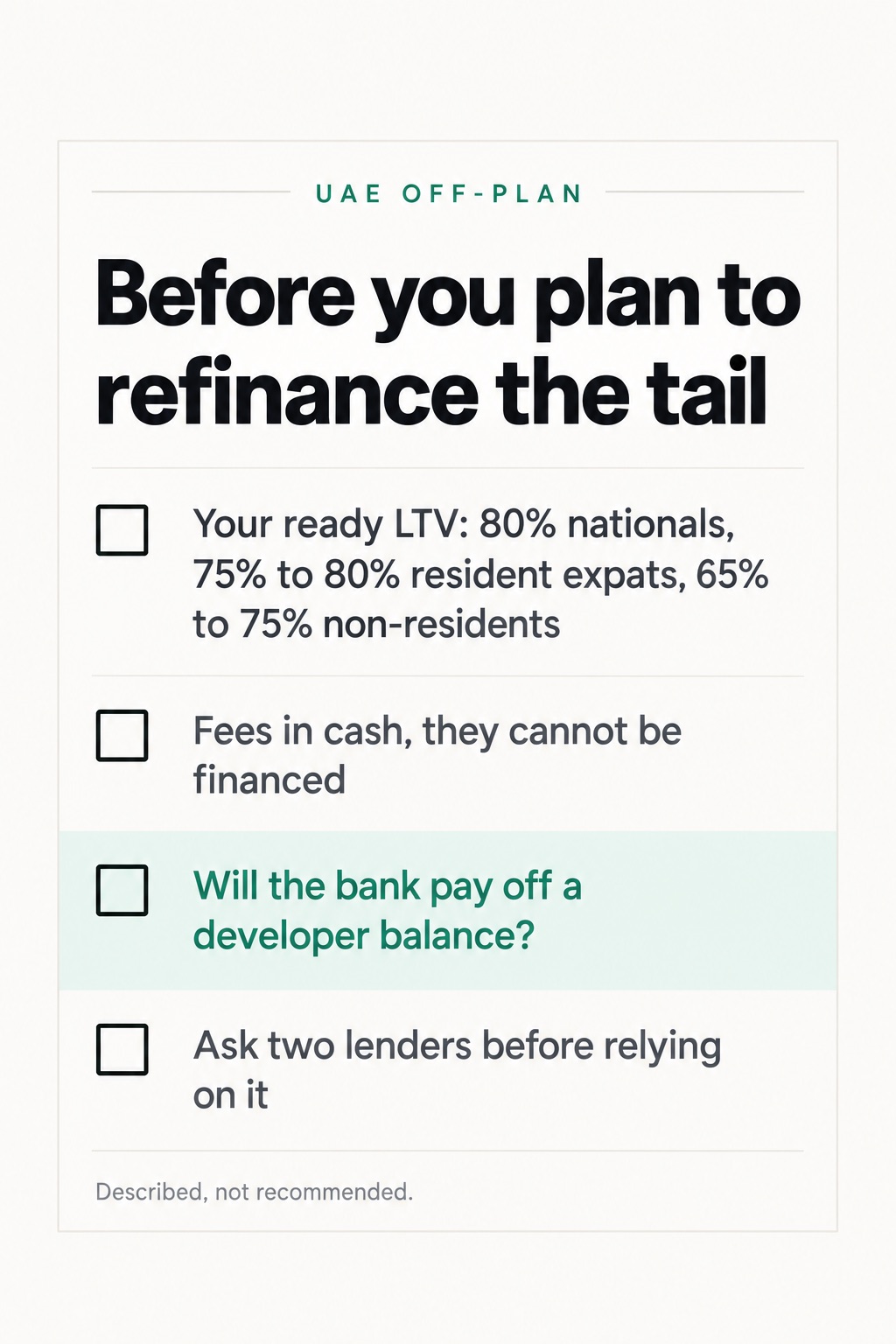 Before you plan to refinance the tail