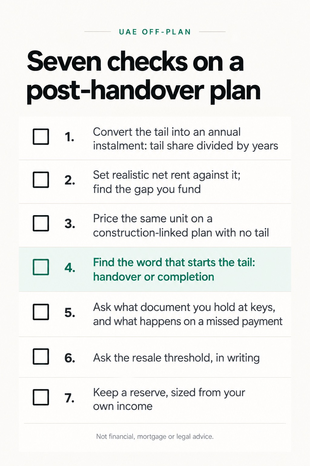 Seven checks on a post-handover plan
