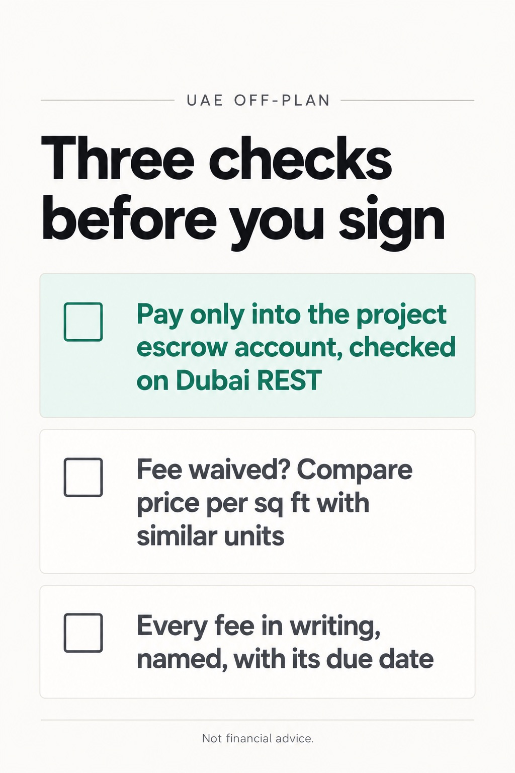 Three checks before you sign