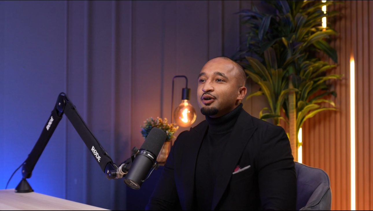 Idris Dad recording a real estate podcast
