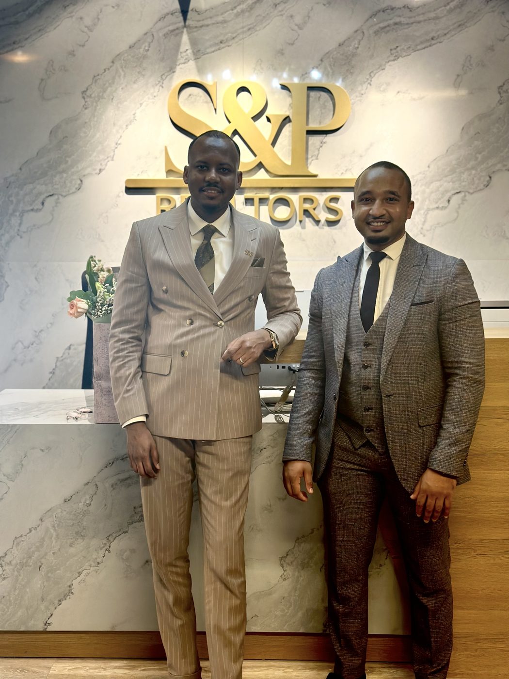 With a client after closing